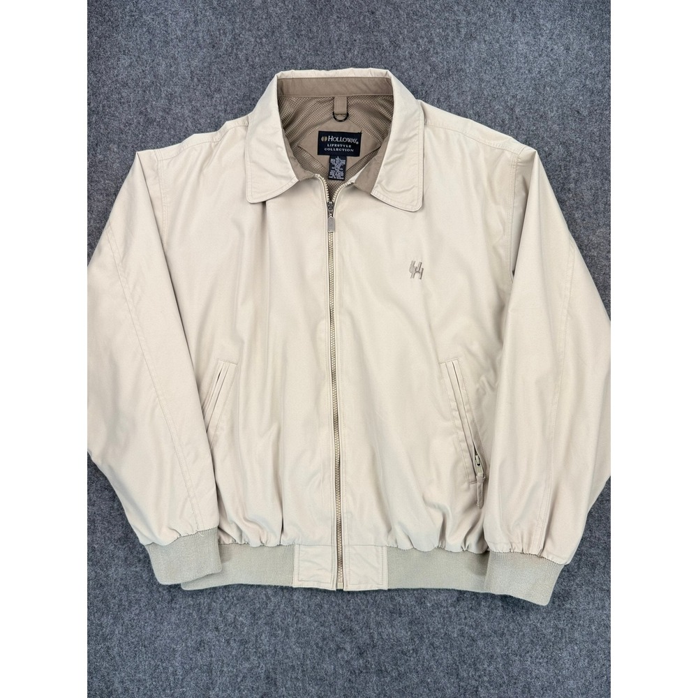Holloway Lifestyle Collection Mens Large Beige Full Zip Harrington Jacket L